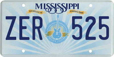 MS license plate ZER525