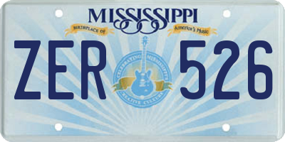 MS license plate ZER526