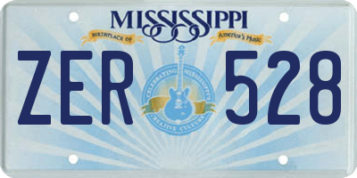 MS license plate ZER528
