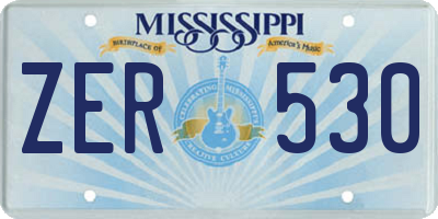 MS license plate ZER530