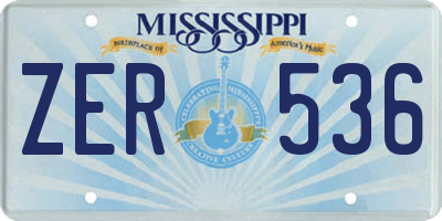 MS license plate ZER536