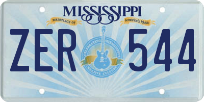 MS license plate ZER544