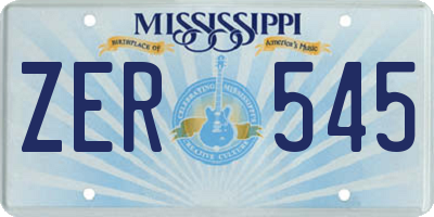MS license plate ZER545