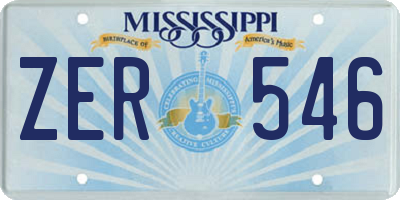 MS license plate ZER546