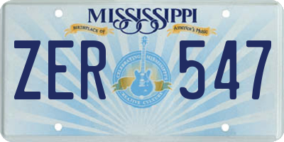 MS license plate ZER547