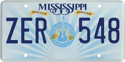 MS license plate ZER548