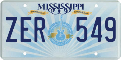 MS license plate ZER549
