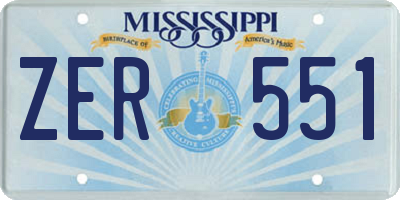 MS license plate ZER551