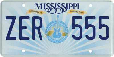 MS license plate ZER555