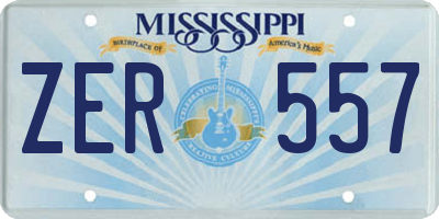MS license plate ZER557