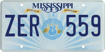 MS license plate ZER559