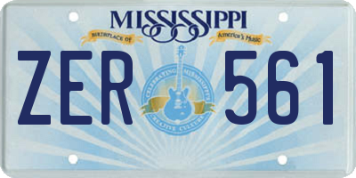 MS license plate ZER561