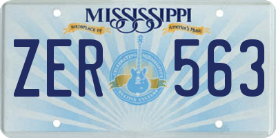 MS license plate ZER563