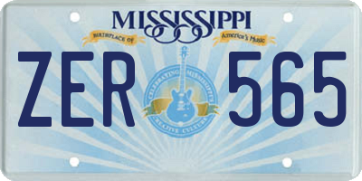 MS license plate ZER565