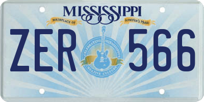 MS license plate ZER566