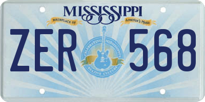 MS license plate ZER568