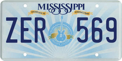 MS license plate ZER569