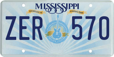 MS license plate ZER570