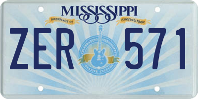 MS license plate ZER571