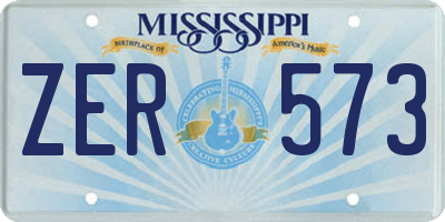 MS license plate ZER573