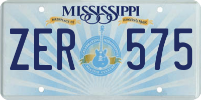 MS license plate ZER575
