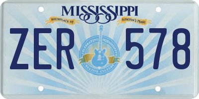 MS license plate ZER578