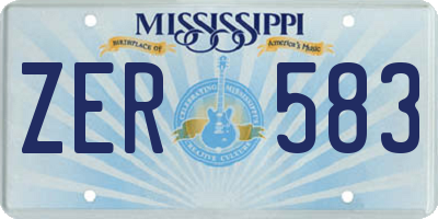 MS license plate ZER583