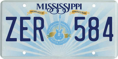 MS license plate ZER584