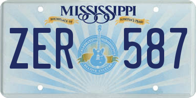 MS license plate ZER587