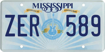 MS license plate ZER589