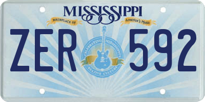 MS license plate ZER592