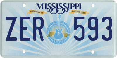 MS license plate ZER593
