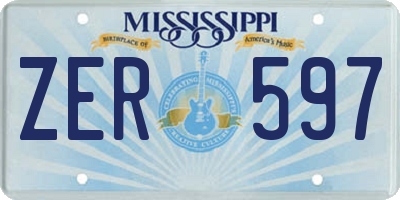 MS license plate ZER597