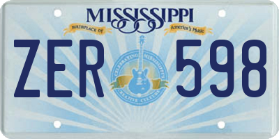 MS license plate ZER598