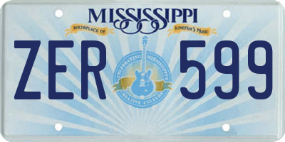 MS license plate ZER599