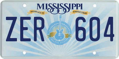MS license plate ZER604