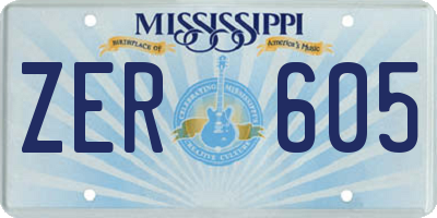 MS license plate ZER605