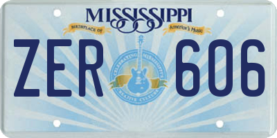 MS license plate ZER606