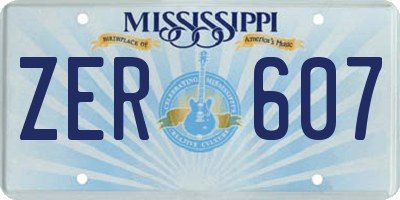 MS license plate ZER607