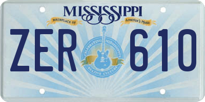 MS license plate ZER610