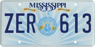 MS license plate ZER613