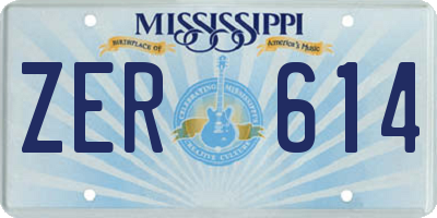 MS license plate ZER614