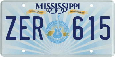 MS license plate ZER615