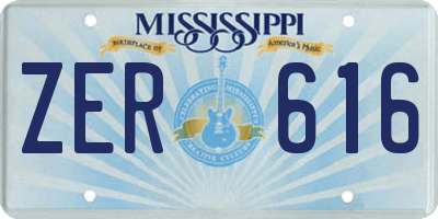MS license plate ZER616