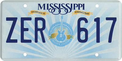 MS license plate ZER617