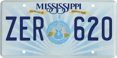MS license plate ZER620