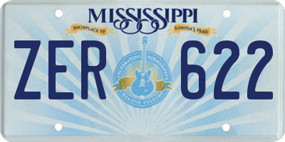 MS license plate ZER622