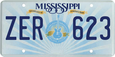 MS license plate ZER623