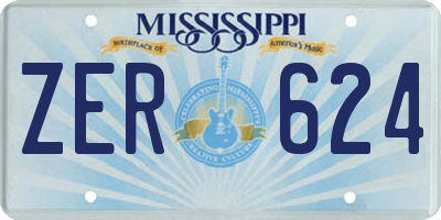 MS license plate ZER624