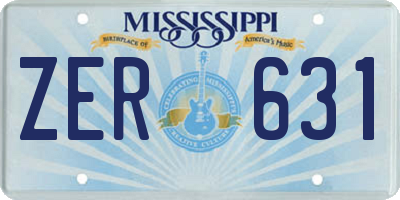 MS license plate ZER631